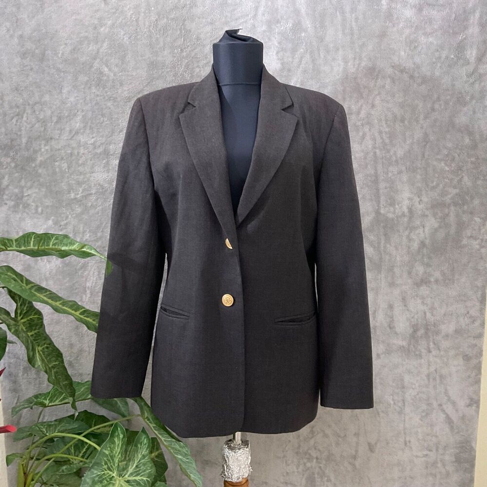 VTG Talbots Jacket Blazer Women’s size 8 100% Wool Gold Tone Button